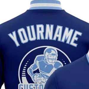 Veste universitaire en coton sur mesure, coupe ajustée, manches en cuir, broderie, veste bomber pour homme - Product Image 5