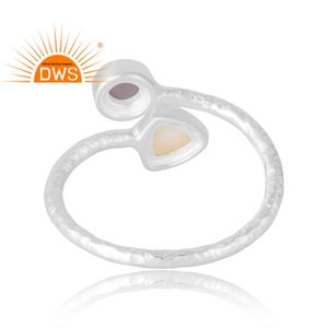 Anillo de Plata de Ley 925 con perlas naturales y piedras preciosas ahumadas, joyería personalizada para mujer, regalo para ella - Product Image 2