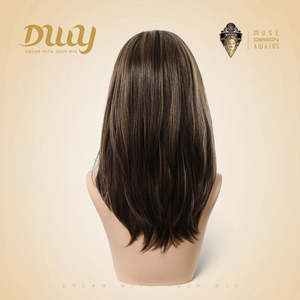 Peluca Sintética Fable-DWY para Mujer, 134, con Parte Frontal Libre, Corte Recto a Media Longitud, con Reflejos Marrones, Sin Pegamento, Transparente, 18 Pulgadas - Product Image 3