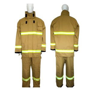 Traje de Bombero Certificado de 4 Capas, Color Beige, Meta Aramid IIIA, Impermeable, de Fieltro de Aramida, Resistente al Fuego, NFPA1971 - Product Image 3