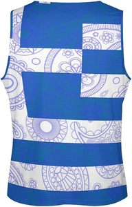 Camiseta sin mangas para hombre Edgeco International, ecológica, antipilling, con diseño de la bandera de Grecia, para entrenamiento, gimnasio y fitness. - Product Image 4
