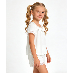 ชุดนอนเด็กผู้หญิง 2T-6T ผ้าถักนุ่มจากใยไผ่ แขนสั้น - Product Image 5