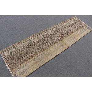 2.1x6.9 ft Rug, Turkish Vintage Runner Rug, <b>Brown</b> <b>Wool</b> Rug - Product Image 1