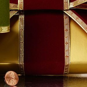 Elegance Velvet Flocked <b>Ribbon</b> Roll Luxury Floral Organza & Metallic Polyester for Wedding & Christmas Gift Wrapping - Product Image 2