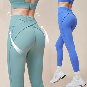 กางเกงเลกกิ้งยกบั้นท้ายแห้งเร็วทำจากวัสดุแห้งเร็วมีความยืดหยุ่นสำหรับใส่เล่นยิมมีสไตล์ - Product Image 1