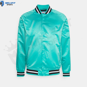 แจ็คเก็ตบอมเบอร์ผ้าซาตินสำหรับผู้ชาย, เสื้อแจ็กเก็ตแขนยาวน้ำหนักเบาสีพื้นกันลมระบายอากาศได้ดีเป็นมิตรกับสิ่งแวดล้อมสำหรับฤดูหนาว - Product Image 5