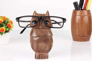 Father's Day Gifts Wooden Owl Eyeglass Spectacle Holder Handmade Owl Display <b>Stand</b> for Office Desk Home Decor Gifts - Product Image 5