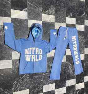 Trajes Deportivos de Invierno para Hombre, de Primera Calidad, Más Vendidos, Casuales, Ecológicos, Ligeros, de 300 g, 100 % Algodón, Color Sólido, Transpirables - Product Image 2