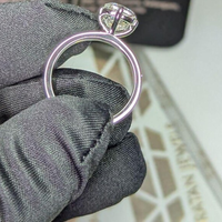 Bague de fiançailles solitaire en diamant de laboratoire taille Ashoka 2 carats, sertie à griffes, en or 14K plaqué rhodium, design antique, bijoux fins