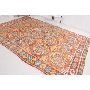 พรมวินเทจ ขนาด 6.2x11.1 ฟุต สีส้ม พรมสไตล์เซาท์เวสเทิร์น ทำจากขนสัตว์ - Product Image 2