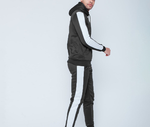 Conjunto de 2 piezas de algodón transpirable de secado rápido para hombre, chándal de manga larga con rompevientos para invierno - Product Image 4
