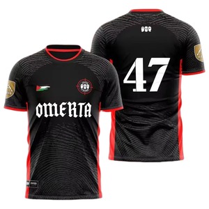 Camiseta de fútbol personalizada para hombres, mujeres, niños jóvenes, camiseta negra dorada impresa personalizada, Agregar nombre del equipo, número, regalo para fanáticos del fútbol - Product Image 5