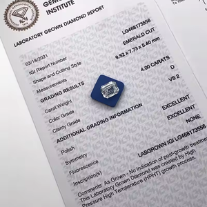 Diamantes Cultivados en Laboratorio, Corte Esmeralda Radiante, 2*4mm 4*6mm, Diamantes Pequeños de Fantasía, Certificados por IGI para Joyería - Product Image 2