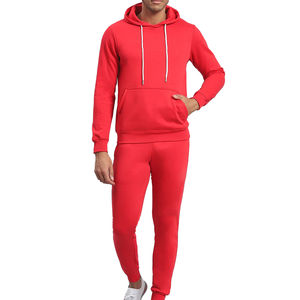 Ensemble de jogging sportif décontracté pour homme, à capuche, uni, léger, 100% coton, respirant, séchage rapide, antibactérien - Product Image 1