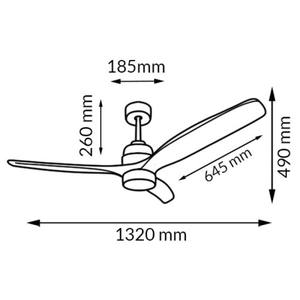 Ventilatore a soffitto LEDME 8822 con luce e telecomando bianco pazzo LED ventilatori a soffitto - Product Image 2