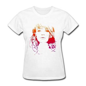 Venta al por mayor 100% algodón camiseta de las mujeres de manga corta personalizada Impresión de tela suave ecológica de moda de las mujeres - Product Image 3