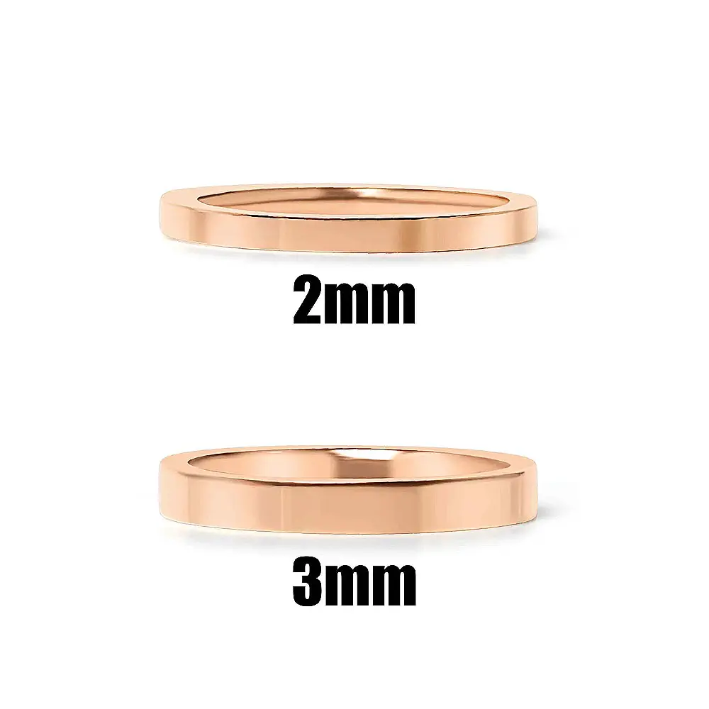 Wholesale Jewelry Top Grade Flat Rose Gold Stainless Steel Ring Premium Quality for Men   Women