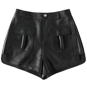 <b>Top</b> Selling <b>Black</b> Leather Shorts Women's High Waist Sexy <b>Tight</b> Shorts High Waist <b>Black</b> Genuine Leather Shorts for Ladies - Product Image 6