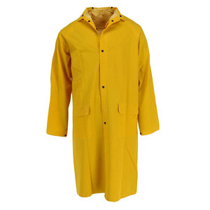 Veste de pluie imperméable, écologique, coupe-vent, en polyester vert uni avec revêtement PVC, fermeture éclair et boutons pour l'automne/l'hiver - Product Image 1