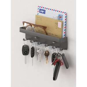 Crochet porte-clés en fer noir durable et élégant avec plusieurs crochets pour l'organisation des clés et la décoration murale - Product Image 5