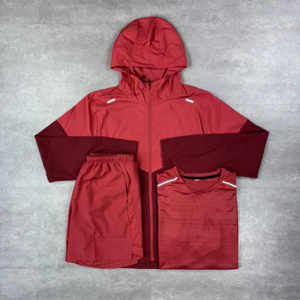 Custom Printed Winter Men's Windbreaker Tracksuit 2-Piece Drawstring Closure <b>Fleece</b> <b>Lining</b> Hooded <b>Jacket</b> Jogger Set Unisex - Product Image 4