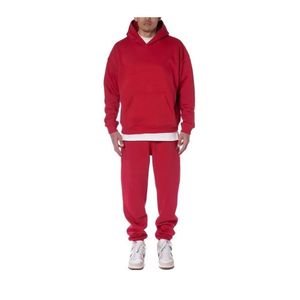 Alta calidad personalizado transpirable Unisex polar sólido chándal Casual Pull Hoodie Jogger pantalones conjunto al por mayor Otoño/Invierno - Product Image 4