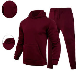 Conjunto de chándal para hombre, conjunto de chándal de 2 piezas de color sólido, chándal con capucha, sudaderas con capucha para hombre y pantalones de chándal, conjuntos de Jogger de manga larga - Product Image 3