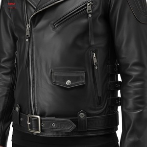 Chaqueta Bomber de Cuero Premium 100% Original para Mujer, Decoración de Rayas de Tela de Pana, OEM Personalizado, Alta Calidad, Talla Grande - Product Image 5