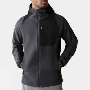 Veste de randonnée respirante coupe-vent en softshell pour homme, fermeture éclair intégrale, poches latérales, veste softshell d'hiver pour homme avec capuche - Product Image 3