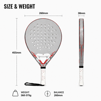 Raquette de padel en fibre de carbone 3K, noyau souple en EVA, légère, puissante et contrôlable, pour jeu en intérieur et en extérieur.
