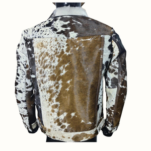 Finished 100% Cowhide <b>Leather</b> <b>Jacket</b> for Men <b>Winter</b> Windproof Breathable Casual Style - Product Image 4