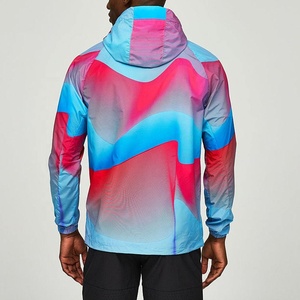 Vestes coupe-vent de sport pour hommes avec logo personnalisé OEM, taille plus, coupe-vent avec veste - Product Image 2