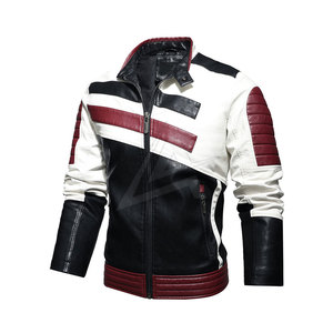 Men's Premium Quality <b>Top</b> Selling Light Weight Stylish Breathable <b>Leather</b> Jacket Stand Collar <b>High</b> Street Style Canvas Fabric - Product Image 1