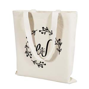 High Quality 'W' <b>Initial</b> Canvas Tote <b>Bag</b> Fashionable Solid Color <b>Initials</b> <b>Bag</b> with Large Capacity for Summer Use - Product Image 2