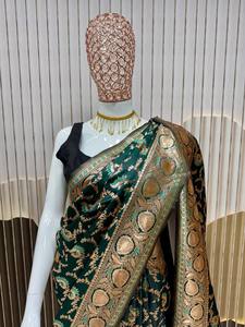 Anmol lichi Silk Saree ที่มีน่าสนใจ Jari butti border และดี pallu ออกแบบสำหรับงานแต่งงานและงานปาร์ตี้ - Product Image 2