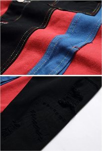 Custom Logo Jean <b>Jacket</b> Washed Solid Color Boyfriend <b>Men</b> <b>Denim</b> <b>Jackets</b> - Product Image 5