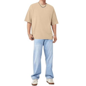 T-shirt ample à épaules tombantes pour hommes Style surdimensionné 100% coton imprimé personnalisé T-shirt d'été de haute qualité - Product Image 6
