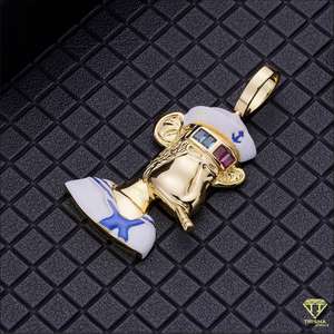 Hiphop joyería Cubic Zircon diamante dibujos animados Crypto 925 Plata Metaverse Ape diseño colgante - Product Image 4