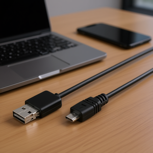 Black 0.6m Easy Hi-Speed <b>USB</b> <b>2.0</b> <b>Cable</b> with a Plug and Micro B Plug Hi-Speed <b>USB</b> Gadget for Convenient Use - Product Image 3