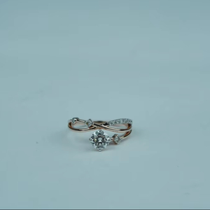 Anillo de moissanita de diamante cultivado en laboratorio de lujo corte redondo VS1 claridad IGI SGL certificado Oro rosa oro plata exportación al por mayor - Product Image 1