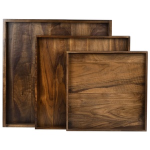 Bandeja de madera para servir, desayuno decorativo, bandejas de madera para servir para restaurantes y hogar, uso diario, uso seguro para el agua poli - Product Image 5