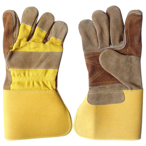 Logo entièrement personnalisé Gants de travail en cuir de vachette fendu Gants de gréement de sécurité en cuir pour les industries de la construction - Product Image 5