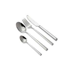 Ensembles de couverts à long manche polonais mat Ensembles de couverts à long manche en acier inoxydable plaqué argent pour enfants - Product Image 1