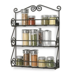Cabinet Spice Rack, Best-seller Punch-free Wall Metal Mount Tiered Hanging <b>Shelf</b> <b>Kitchen</b> Cabinet Metal Spice Rack Organizer - Product Image 6