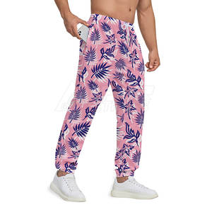 Pantalon de survêtement décontracté grande taille unisexe léger 100% polyester coton taille moyenne entraînement extérieur pantalon pour homme teint en plaine - Product Image 3