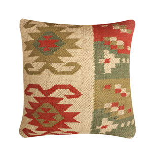 Alfombras JAIPUR KILIM, Alfombras Turcas Modernas de Lana y Yute Hechas a Mano, Ecológicas, con Patrón Geométrico, Fundas de Almohada Personalizables, Estilo Rústico Lumbar - Product Image 2