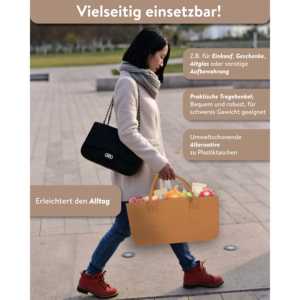 Bolsa de Fieltro Marrón Claro para Leña, Organizador de Ropa Versátil para Viajes - Product Image 2