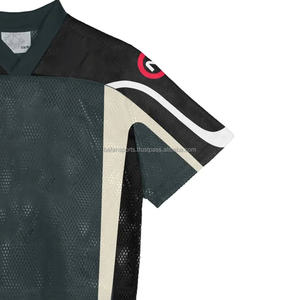 Camiseta de malla de gran tamaño personalizada de calidad superior para hombre, Camiseta de algodón 100% para hombre, camiseta de malla de fútbol estampada holgada - Product Image 3