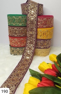 งานปักเลื่อมหนาแบบสั่งทำผ้าลูกไม้9สีสดใสความกว้าง2นิ้วสำหรับเสื้อผ้าและเพื่อการขายต่อ - Product Image 3