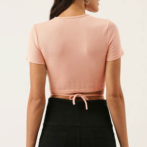 Vêtements de mode d'été pour femmes, haut court à manches courtes, meilleur design, bonne qualité, t-shirt court pour femmes - Product Image 3